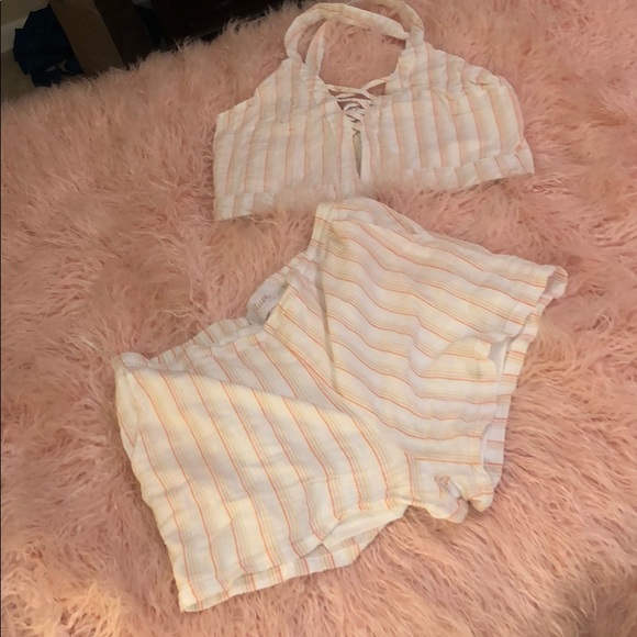 Two Piece Halter Top and Shorts - Picture 1 of 5